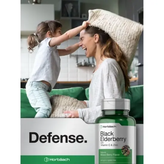 Horbaach Sambucus Elderberry, Vitamin C and Zinc Chewable Tablets | 90 Count image {6}