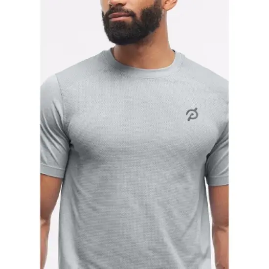 Peloton Men's Seamless Short Sleeve, Light Heather Grey image {3}
