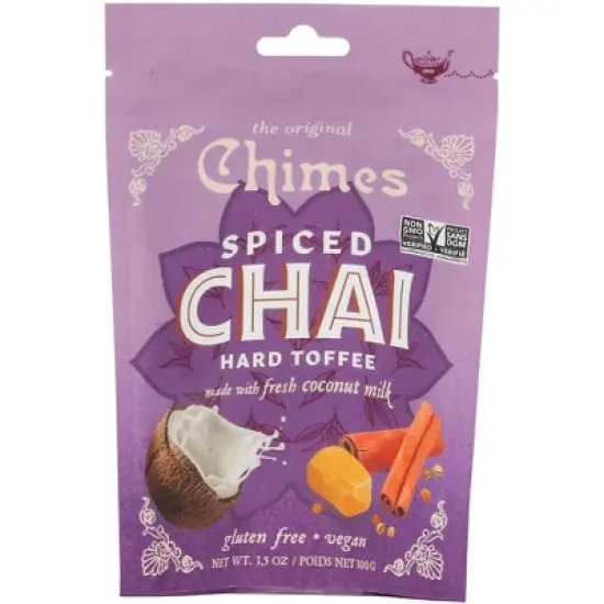 Chimes Spiced Chai Hard Toffee  - Case of 12/3.5 oz image {1}