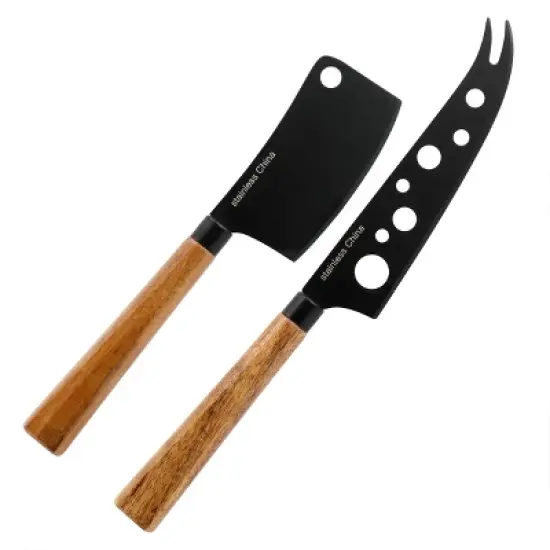 Gibson Elite 3 Piece Acacia Wood Charcuterie Serving Board and Cheese Knife Set in Brown image {2}