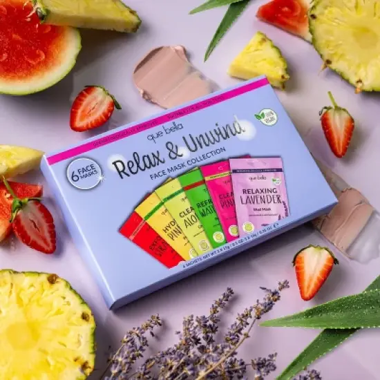 Que Bella Relax & Unwind Face Mask Collection - 6pc image {2}