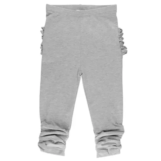 RuffleButts Heather Gray Knit Ruched Bow Leggings image {8}