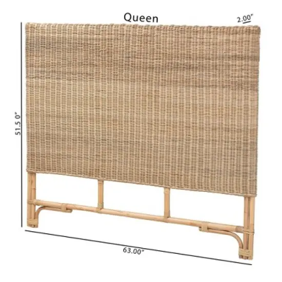 Queen Cantara Natural Rattan Headboard Brown - bali & pari image {8}