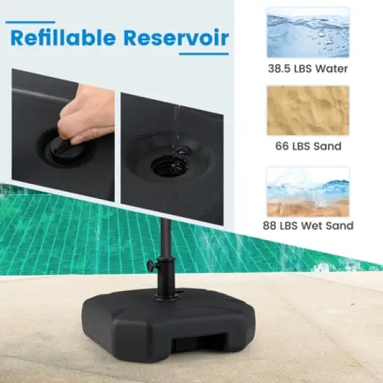 Tangkula Fillable Patio Umbrella Base Outdoor Market Umbrella Stand w/ Handle for Yard image {7}