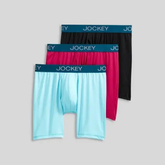 Jockey Generation&trade; Men's Microfiber Boxer Briefs 3pk - Berry/Mint/Black image {4}