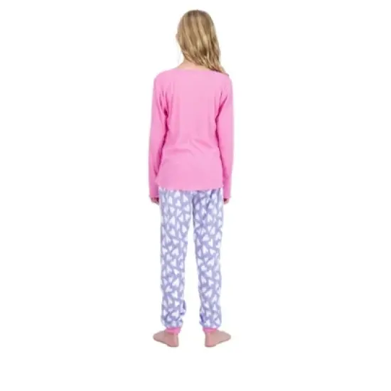 Sleep On It Girls 2-Piece Fleece Pajama Set - Hello Love image {4}