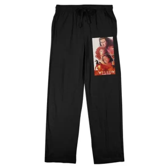 Willow Characters Poster Men's Black Sleep Pajama Pants image {3}