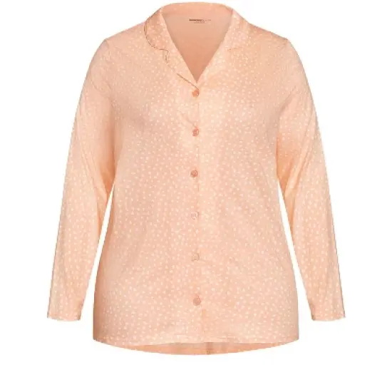 Women's Plus Size Button Through Sleep Top - Pink | AVENUE image {4}