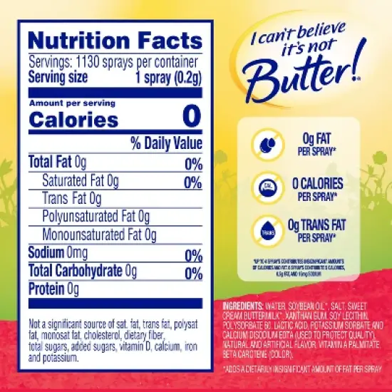 I Can't Believe It's Not Butter! Original Vegetable Oil Spray - 8 fl oz image {6}