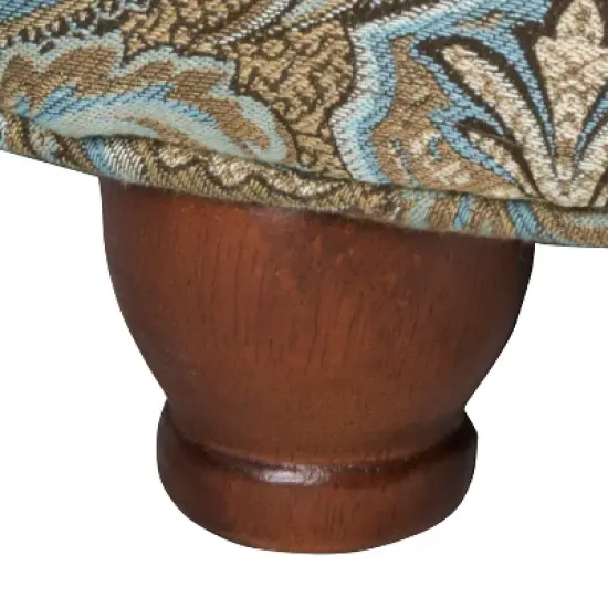 Button Tufted Round Storage Ottoman Brown Paisley - HomePop image {8}