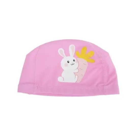Unique Bargains Kid's Knitted PU Cartoon Carrot Rabbit Swim Cap 1 Pc image {6}