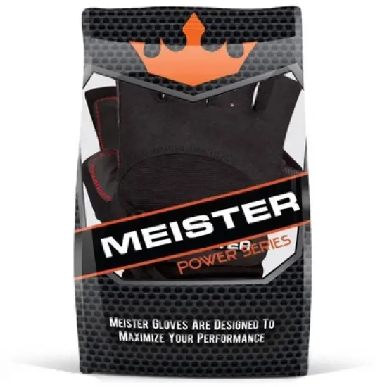 Meister Wrist Wrap Gel Weight Lifting Gloves - Black/Red image {3}