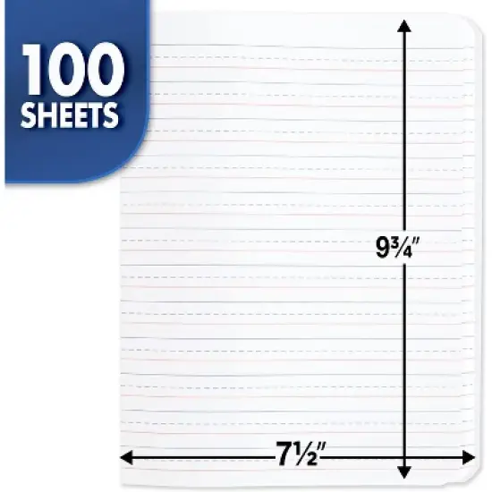 Mead Primary Composition Book, Full Page Ruled, 100 Sheets Per Book, Pack of 3 image {3}