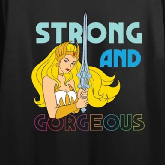 She-Ra Princess of Power Strong & Gorgeous Women's Black Crop T-shirt image {1}