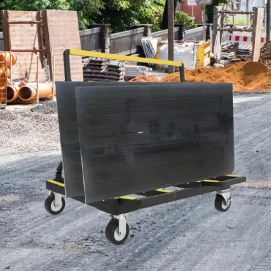 Heavy Duty Drywall Cart - 2200LB Capacity Folding Panel Dolly with Extendable Deck & Swivel Casters for Sheetrock, Plywood, Glass Transportation image {7}