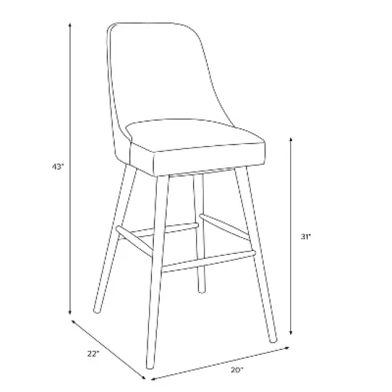 Geller Modern Counter Height Barstool Gray Boucle - Threshold&trade;: Upholstered, Rubberwood Frame, 250lb Capacity image {6}