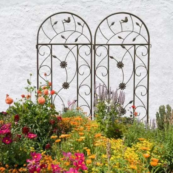 Wooakway 2 Pack Metal Garden Trellis 86.7" x 19.7" Rustproof Trellis for Climbing Plants Outdoor Flower Support image {3}