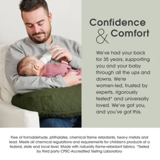 Boppy Luxe Nursing Pillow - Green Moss Quilt image {4}