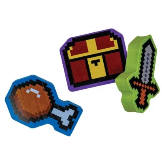 Retro Pixel Gaming Theme Game Erasers, 6 pcs image {2}