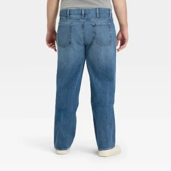 Men's Big & Tall Straight Fit Jeans - Goodfellow & Co&trade; Medium Blue image {1}