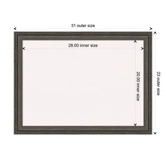 31"x23" Upcycled Wood Frame White Cork Board Brown/Gray - Amanti Art image {9}