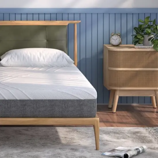 Costway 8'' Jacquard Mattress Gel Infused Memory Foam Medium Firm Bamboo Charcoal Queen\Full image {4}