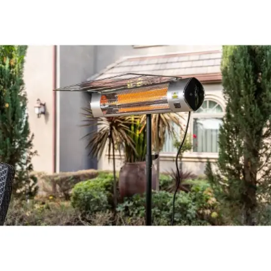 Kenmore Carbon Infrared 1500W Electric Patio Heater with Tripod & Remote Silver image {5}