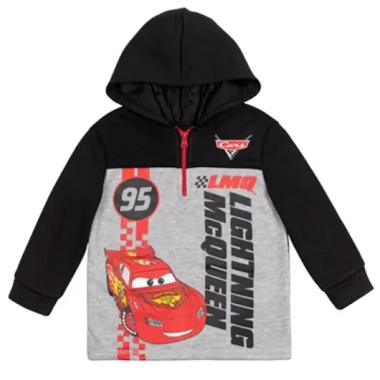 Disney Pixar Cars Lightning McQueen Toddler Boys Fleece Half-Zip Pullover Hoodie  image {10}