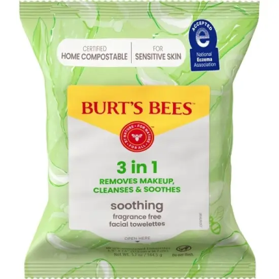 Burt's Bees Facial Cleansing Towelettes Unscented Makeup Remover Wipes - 30ct image {9}