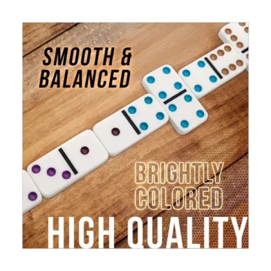 University Games Double 6 Basic Dominoes Board Game: Patterns, 1-4 Players, Game Time 20-40 Minutes, Storage Tin image {10}