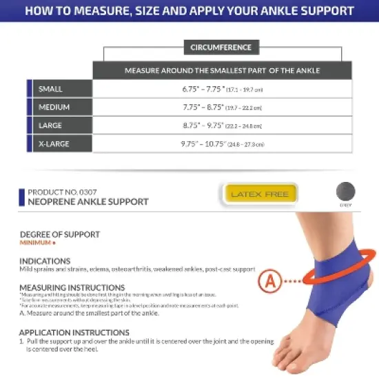 OTC Ankle Support, Slip-on Style, Sprained Ankle Wrap, Neoprene, Foot Pain Relief image {4}