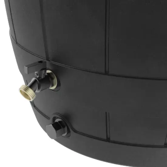 Multy Home LP 39gal Recycled Material Rain Barrel Black with Rust Proof Brass Spigot image {4}