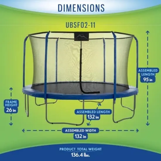 Skytric Round Trampoline Set with Premium Top-Ring Flex Frame Safety Enclosure System image {1}