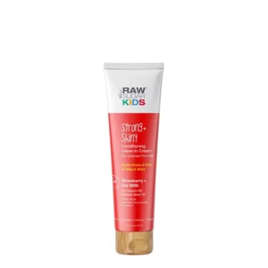 Raw Sugar Kids' Strong + Shiny Leave-In Hair Cream - Strawberry + Oat Milk - 3.3 fl oz image {3}