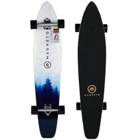 Magneto 44-inch Kicktail Cruiser Longboard Skateboard - Bamboo & Hard Maple Deck - Commuting, Cruising, Carving (Blue Fog) image {7}