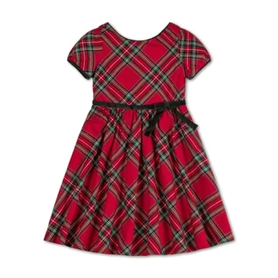 Hope & Henry Girls' Puff Sleeve Party Dress with Velvet Trim, Infant image {9}