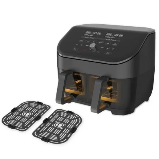 Instant Pot 8qt Vortex Plus Dual Basket Air Fryer with ClearCook Windows: 1700W, 8-Quart Capacity, Black, Airfryer Sale image {2}