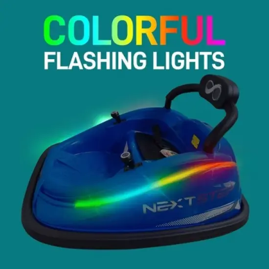 Serenelife 360 Degree Spinning Bumper Car with Adjustable Safety Belt, Control Panel, Soft Bumper, Flashing Lights, Built In Battery & Wheels, Blue image {5}