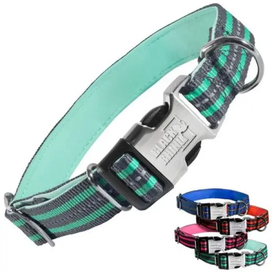 Black Rhino The Hybrid Striped Dog Collar - Blue - Large image {5}