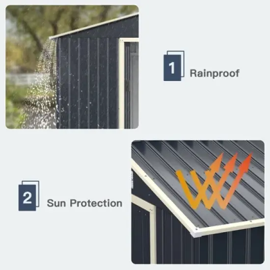 Costway Outdoor Tool Storage Shed Large Utility Storage House w/ Sliding Door image {5}