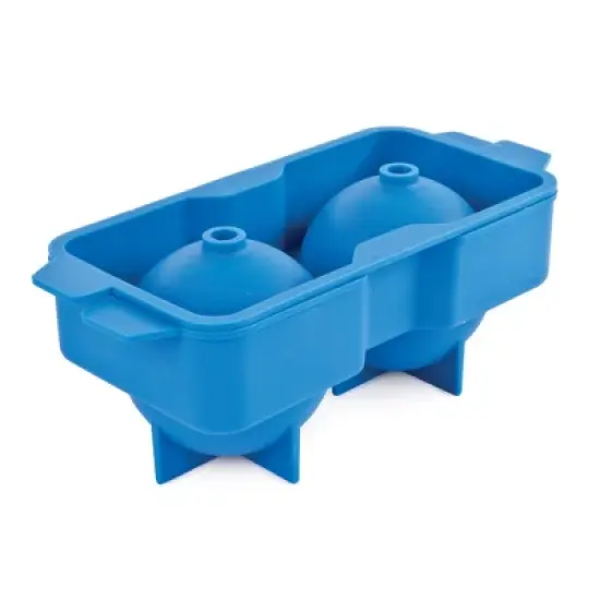 True Neptune Sphere Ice Cube Mold - Food-Safe Silicone Large Craft Ice Ball Maker Mold for Cocktails - 2.25 Inch Ice Spheres, Blue, 2-Piece Set of 1 image {6}