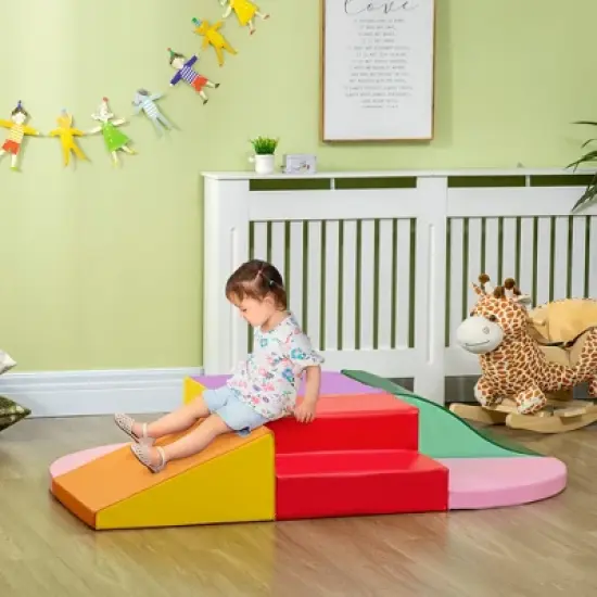 TopComfy Baby and Toddler Learning Toy Six Piece Foam Climbing Blocks Set for Indoor Playroom Fun, Multicolored, 59.1"*39.4"*9.4" image {1}