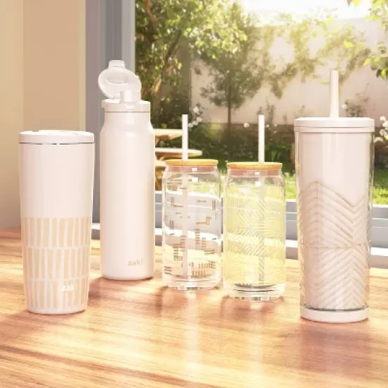 Zak Designs 20 fl oz Stainless Steel Vacuum Serenity Tumbler with Slide Lid image {5}