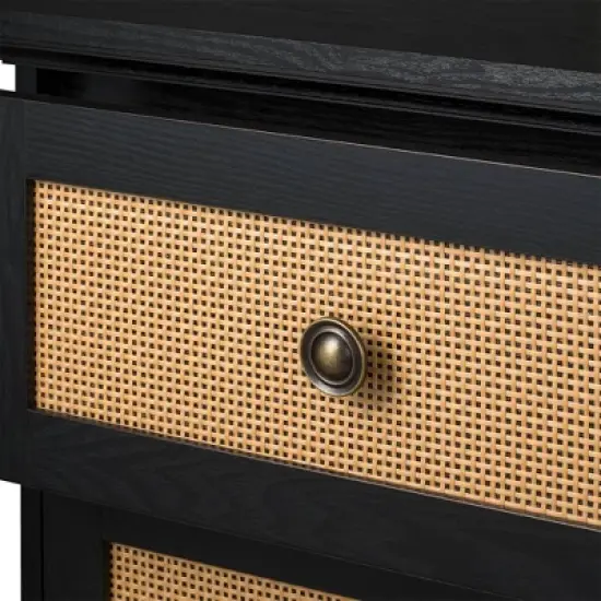 Newcomb 2 Drawer Nightstand Black - Sango image {5}