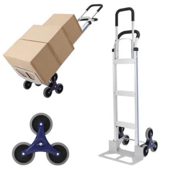 Convertible Hand Truck Dolly, Heavy Duty Folding Utility Cart, Pneumatic Tires for Warehouse, Aluminum image {9}