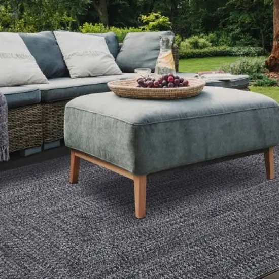 Braided Reversible Two-Tone Indoor Outdoor Runner or Area Rug by Blue Nile Mills image {4}
