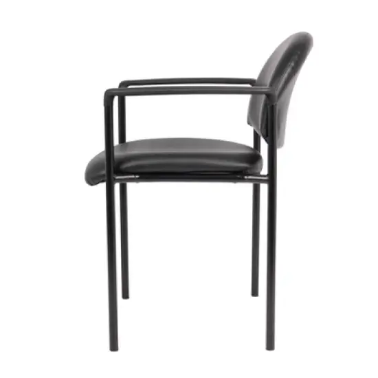 Vinyl Modern Stacking Chair Black - Boss Office Products image {5}