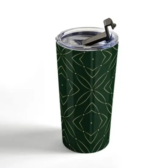 Marta Barragan Camarasa Vintage emerald pattern Travel Mug 20 oz Stainless Steel Travel Mug - Deny Designs image {3}