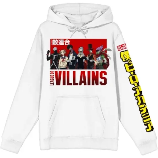 My Hero Academia League of Villains Men's White Graphic Hoodie image {2}
