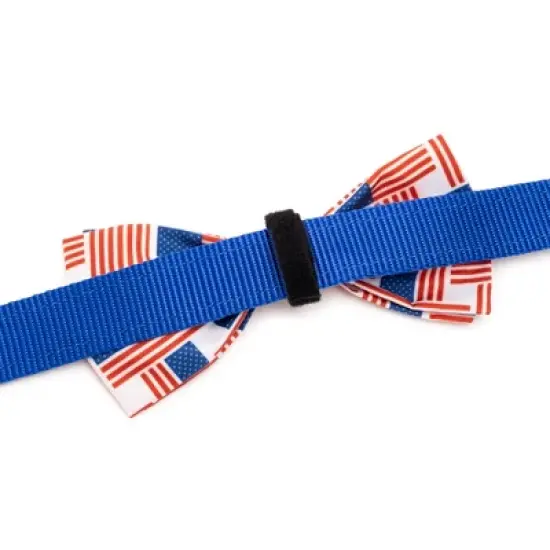 The Worthy Dog Patchwork Flag Adjustable Bow Tie Accessory image {1}